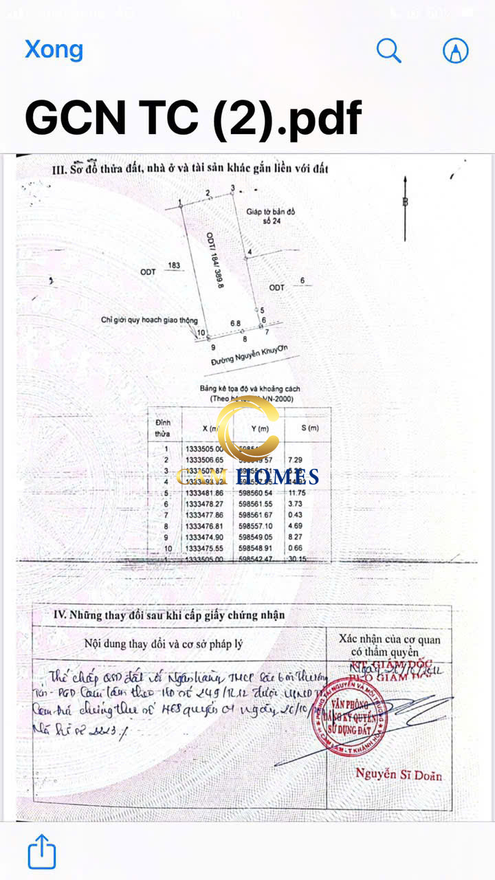 (ĐÃ BÁN )Bán đất TT.Cam Đức GIÁ CỰC TỐT ,quy hoạch an toàn - Diện Tích 389.8m2 ,120m2 thổ cư